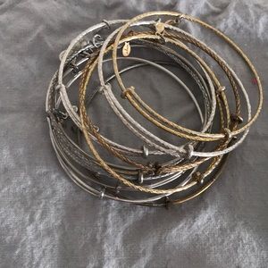 Set of  11 plain Alex & Ani bangles